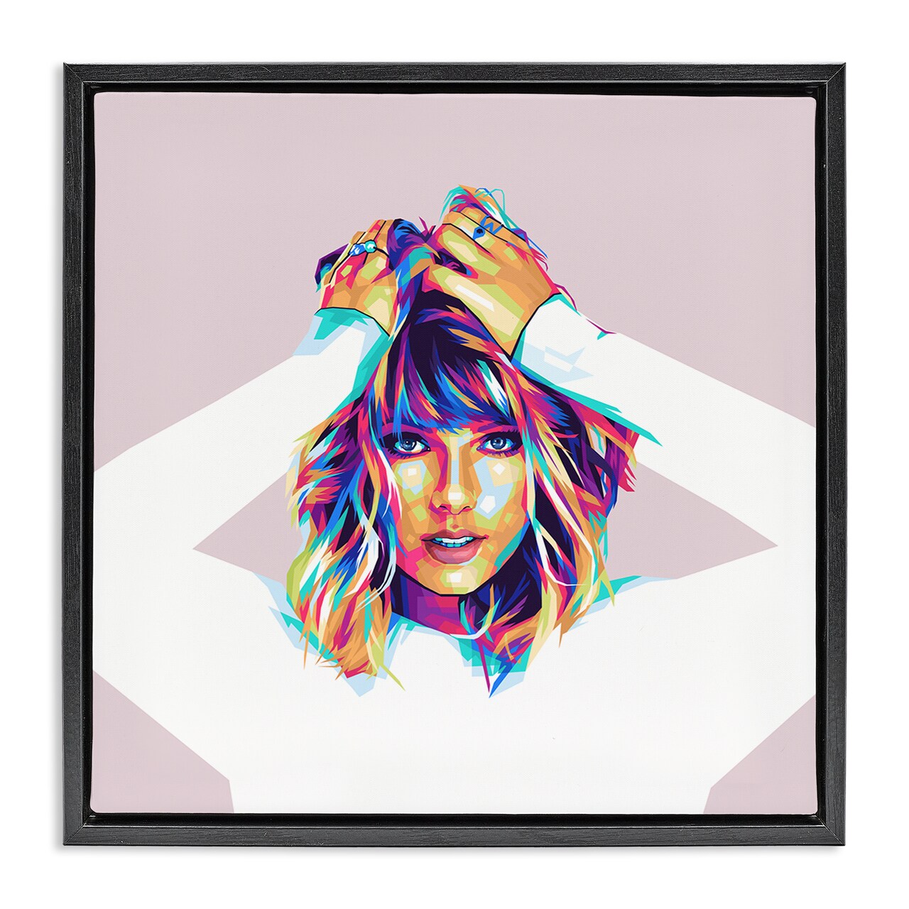 Stupell Industries Rainbow Haired Taylor Framed Floater Canvas Wall Art Design by Birch&Ink